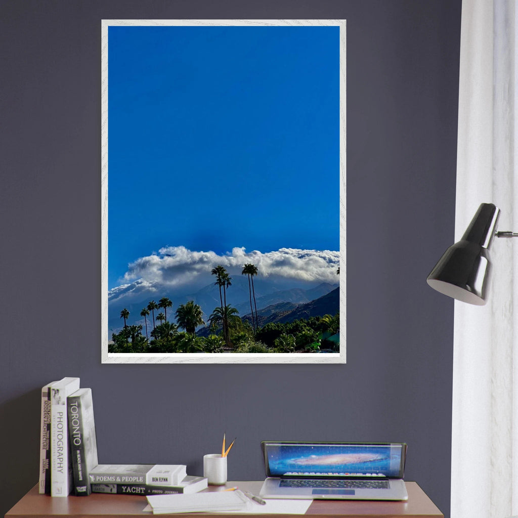 Mounted wooden framed desert calm poster from California Poster Art studio edition, featuring a serene desert landscape.