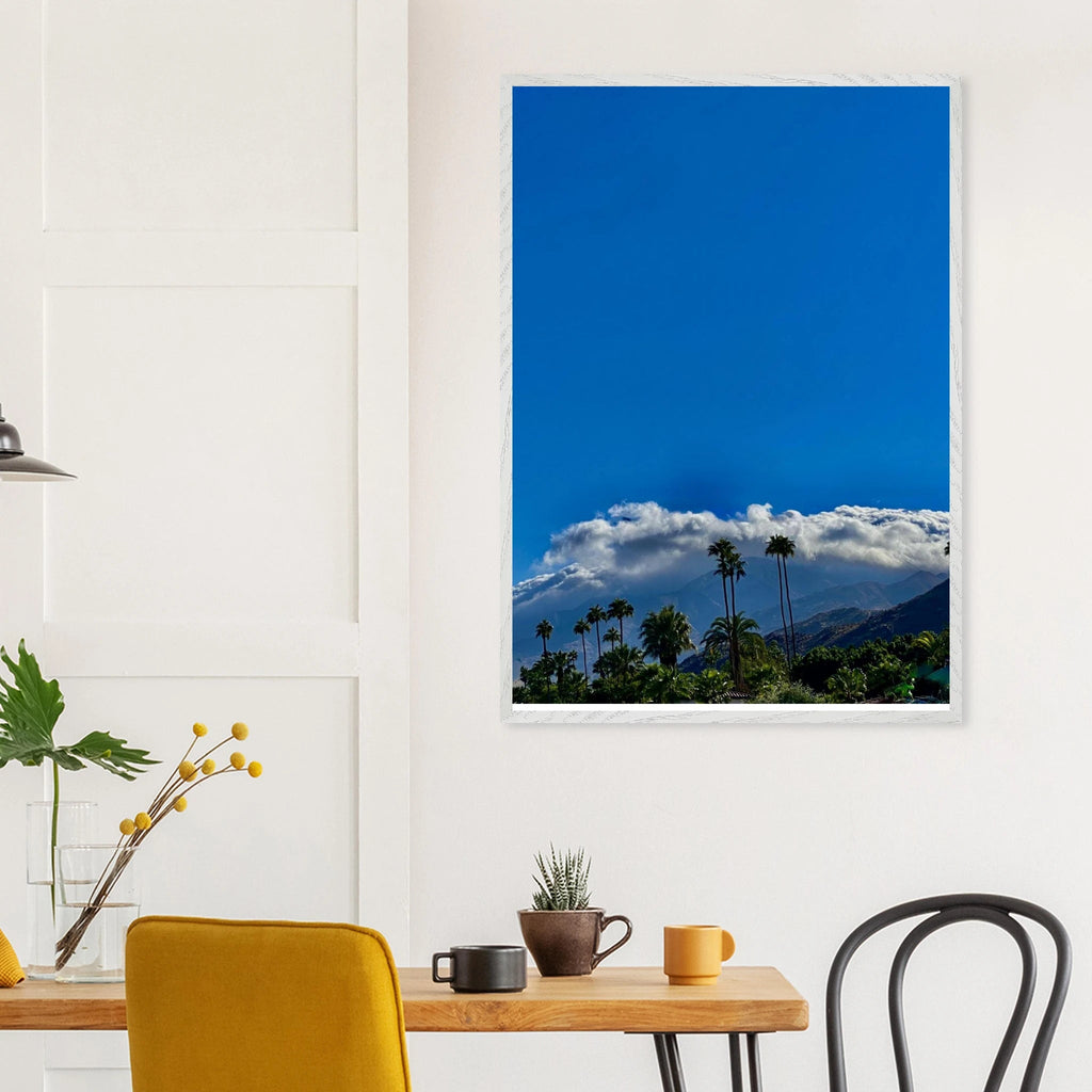Mounted wooden framed desert calm poster from California Poster Art, studio edition, featuring a serene desert landscape.