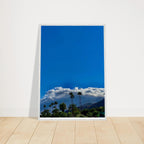 Mounted wooden framed desert calm poster from California Poster Art, studio edition, featuring a serene desert landscape.