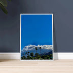 Mounted wooden framed poster of Desert Calm photo from California Poster Art studio edition, 21x29.7 cm, white frame.
