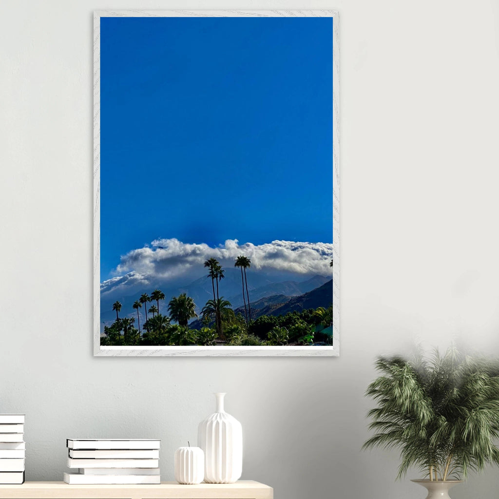 Mounted wooden framed poster of Desert Calm photo from California Poster Art, Studio Edition, in white frame, perfect for home decor.