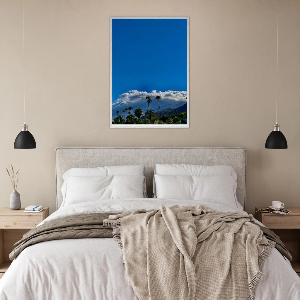 Mounted wooden framed desert calm poster from California Poster Art Studio Edition, featuring a scenic desert photo in a white frame.