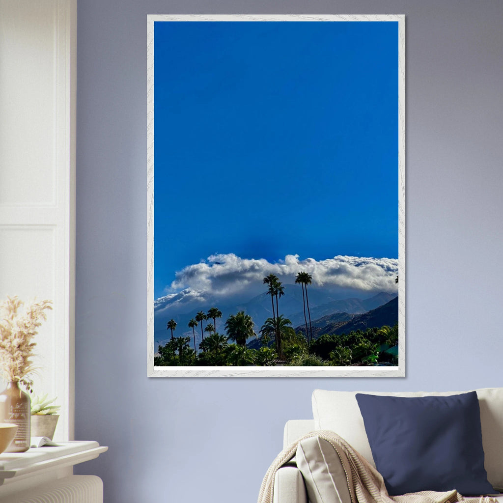Mounted wooden framed poster of Desert Calm photo from California Poster Art, studio edition, 21x29.7 cm, white frame.