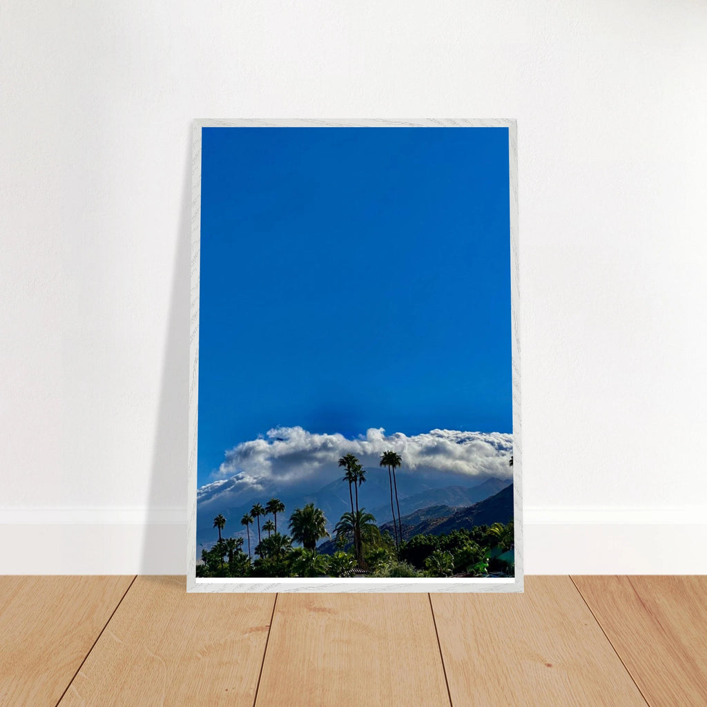 Mounted wooden framed poster of Desert Calm photo from California Poster Art, Studio Edition, 21x29.7 cm, white frame.
