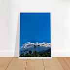 Mounted wooden framed poster of Desert Calm photo from California Poster Art, Studio Edition, 21x29.7 cm, white frame.