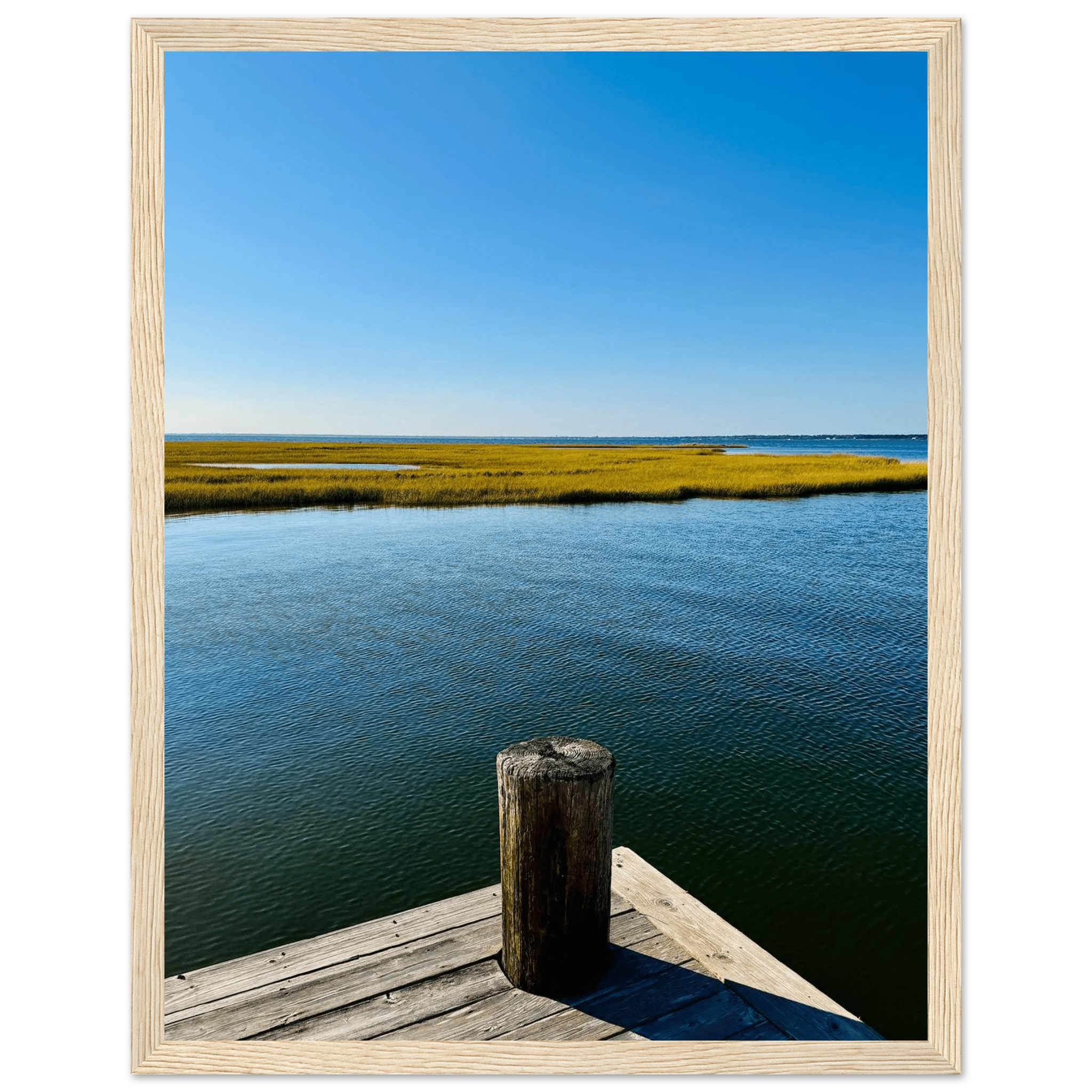 Framed Poster – Long Island Sound Dreamy Pier – Endless Summer Mood Wall Art: Travel Collection – Studio Edition - CaliCuration