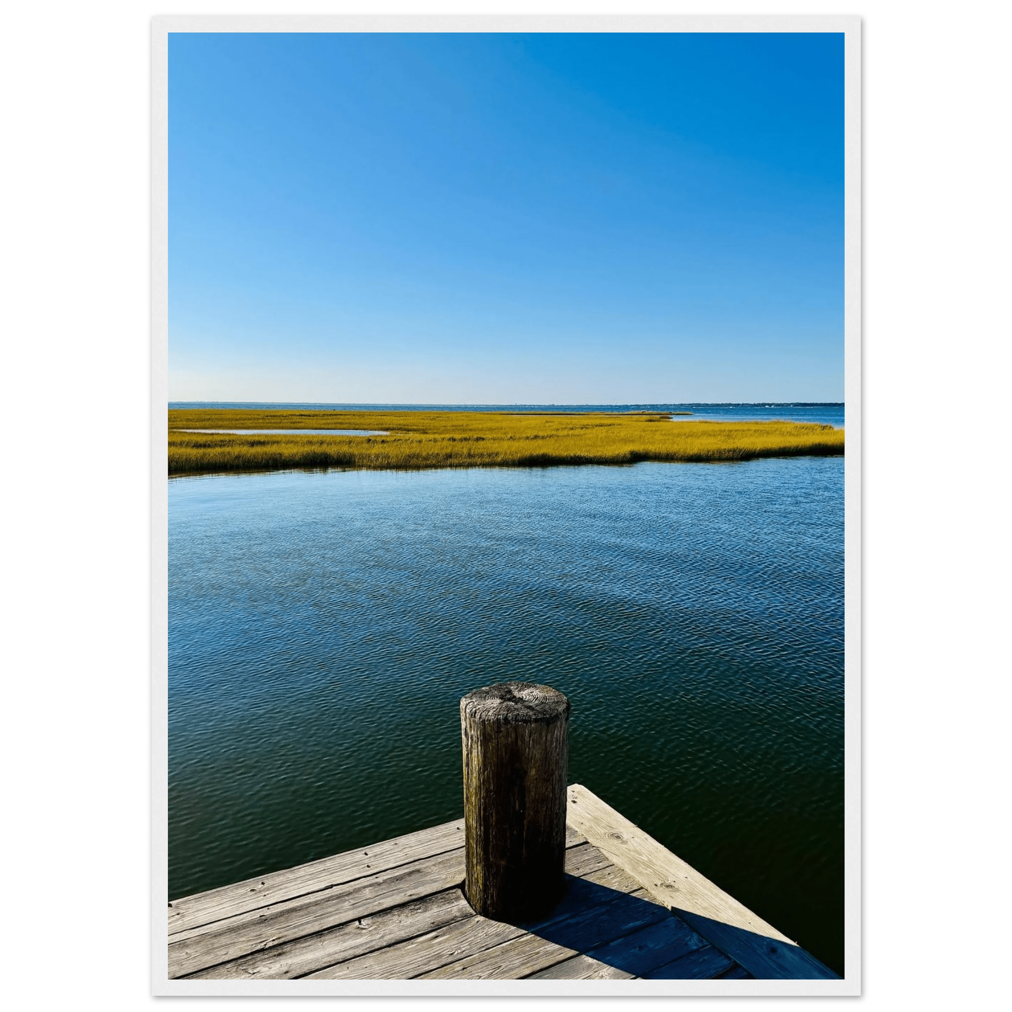 Framed Poster – Long Island Sound Dreamy Pier – Endless Summer Mood Wall Art: Travel Collection – Studio Edition - CaliCuration