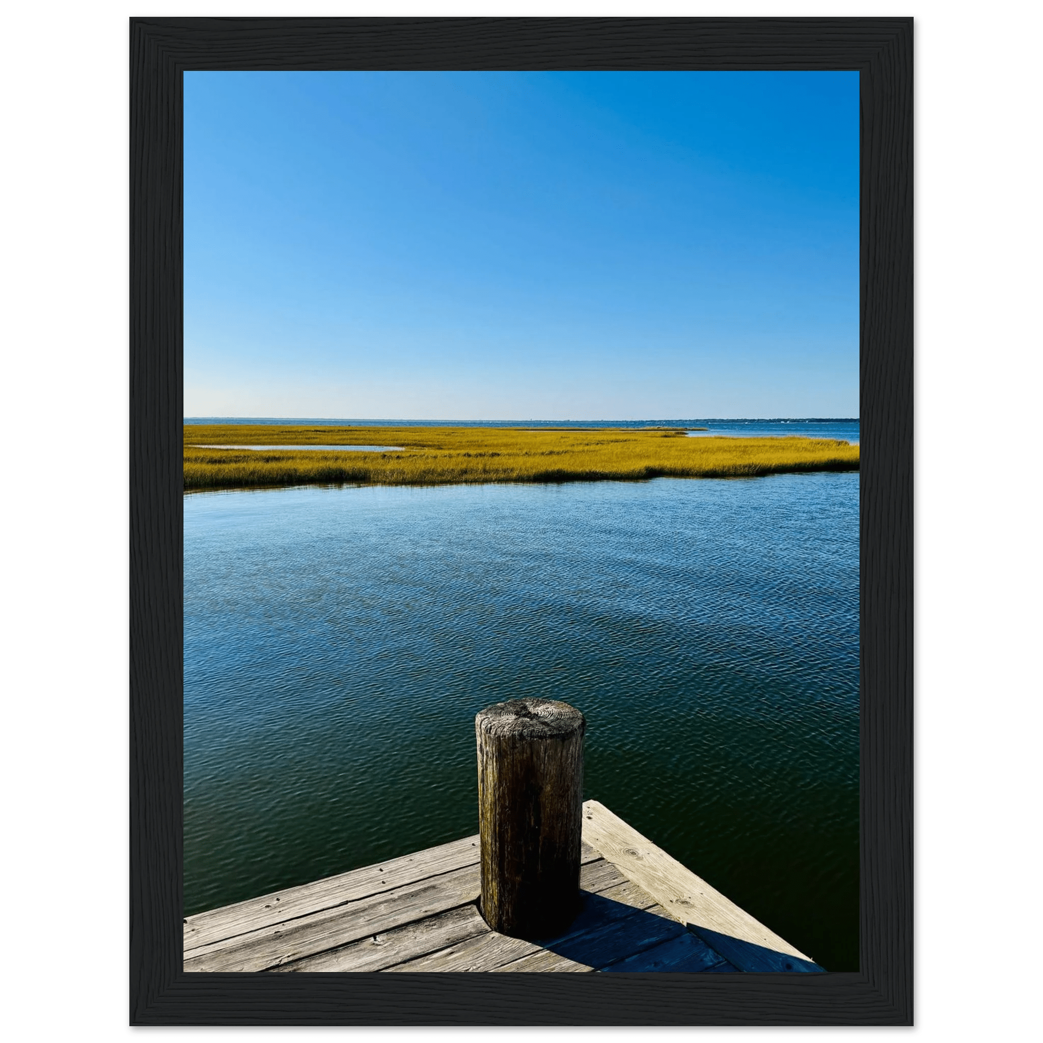 Framed Poster – Long Island Sound Dreamy Pier – Endless Summer Mood Wall Art: Travel Collection – Studio Edition - CaliCuration