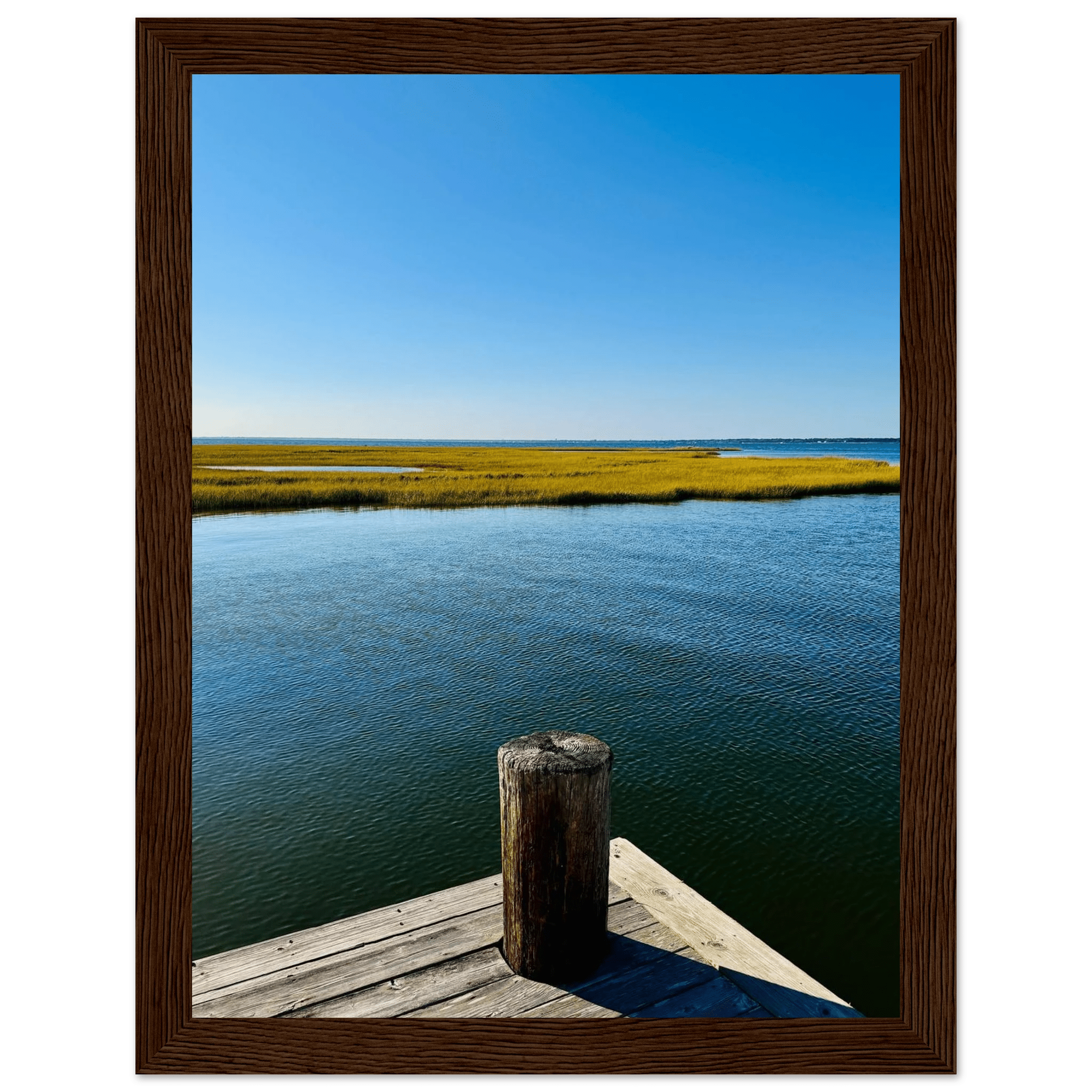 Framed Poster – Long Island Sound Dreamy Pier – Endless Summer Mood Wall Art: Travel Collection – Studio Edition - CaliCuration