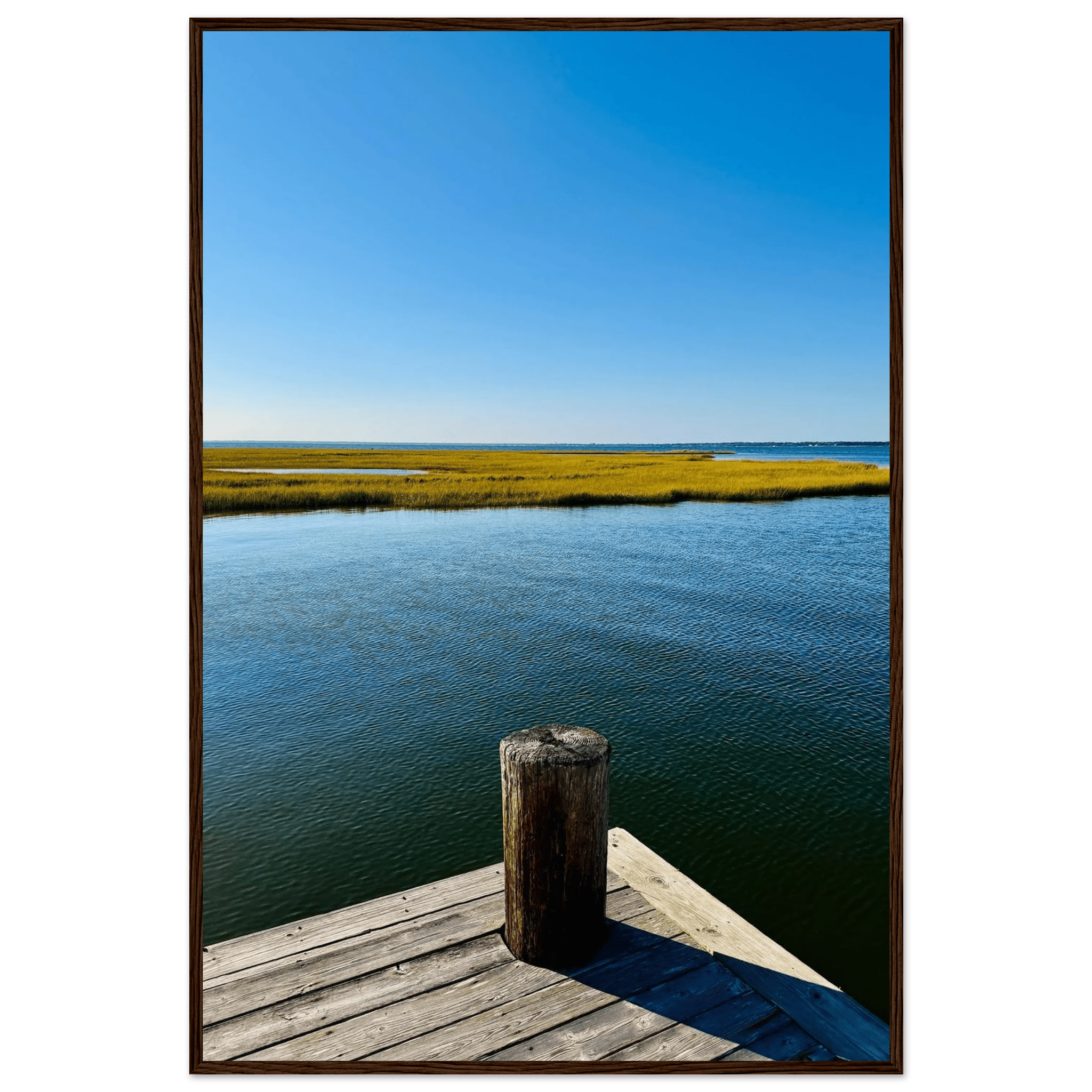 Framed Poster – Long Island Sound Dreamy Pier – Endless Summer Mood Wall Art: Travel Collection – Studio Edition - CaliCuration