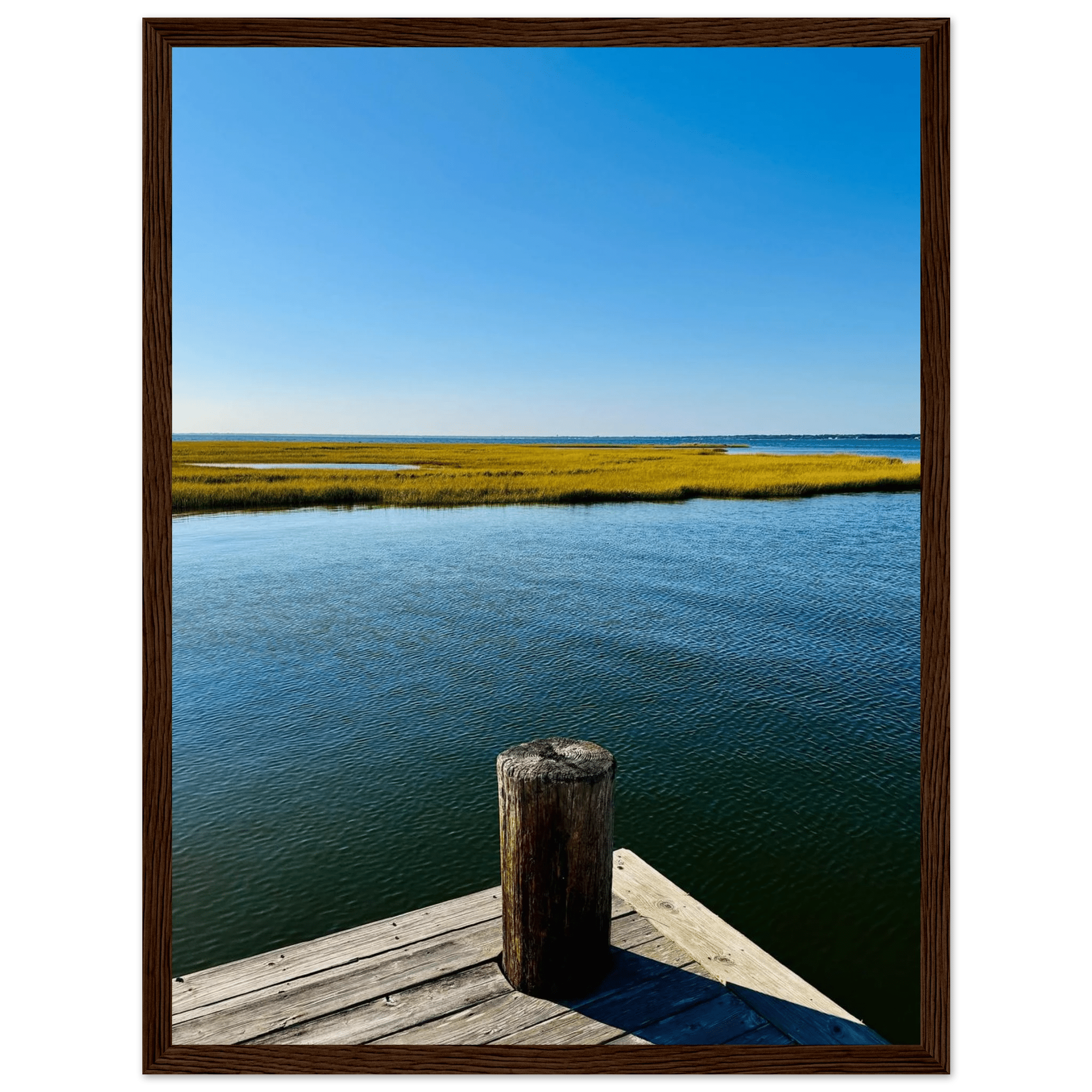Framed Poster – Long Island Sound Dreamy Pier – Endless Summer Mood Wall Art: Travel Collection – Studio Edition - CaliCuration