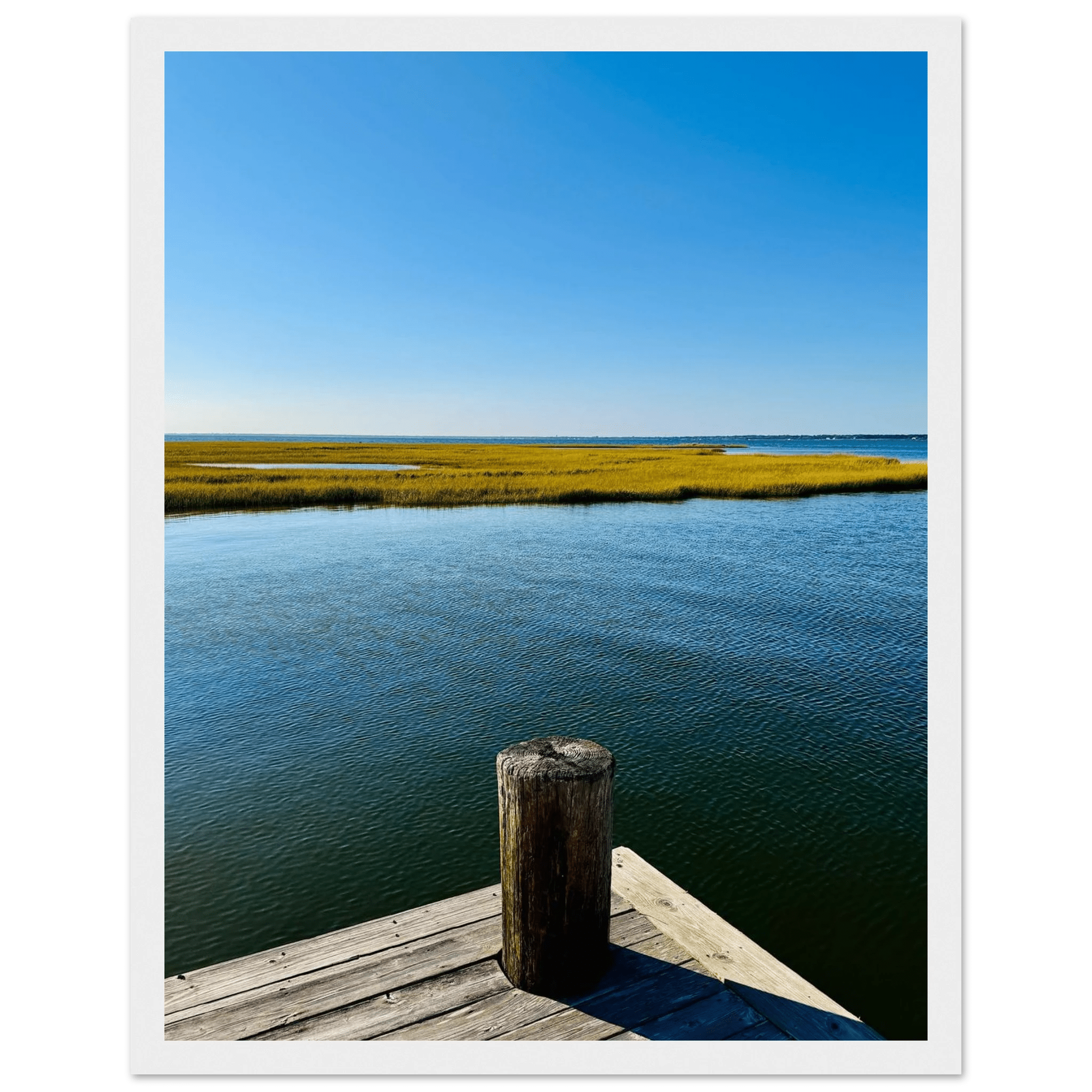 Framed Poster – Long Island Sound Dreamy Pier – Endless Summer Mood Wall Art: Travel Collection – Studio Edition - CaliCuration