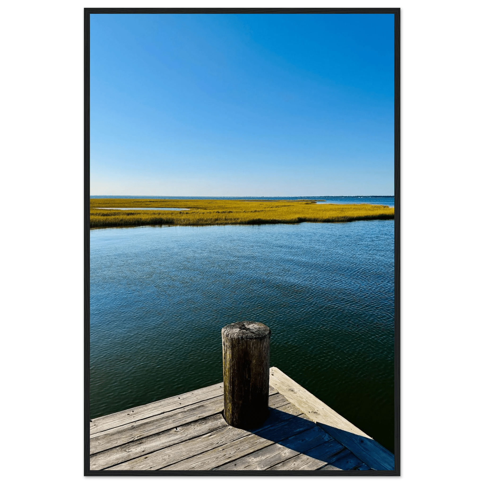 Framed Poster – Long Island Sound Dreamy Pier – Endless Summer Mood Wall Art: Travel Collection – Studio Edition - CaliCuration