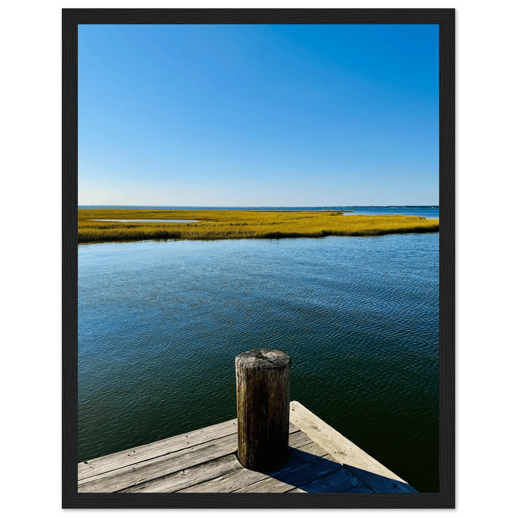 Framed Poster – Long Island Sound Dreamy Pier – Endless Summer Mood Wall Art: Travel Collection – Studio Edition - CaliCuration