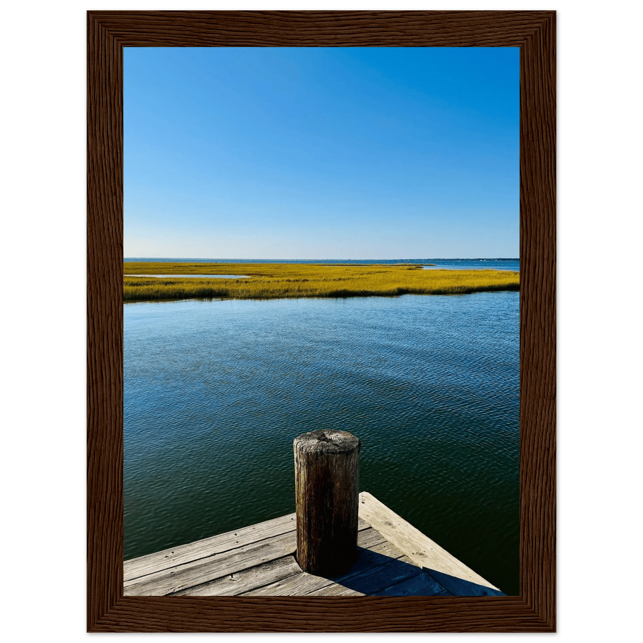Framed Poster – Long Island Sound Dreamy Pier – Endless Summer Mood Wall Art: Travel Collection – Studio Edition - CaliCuration