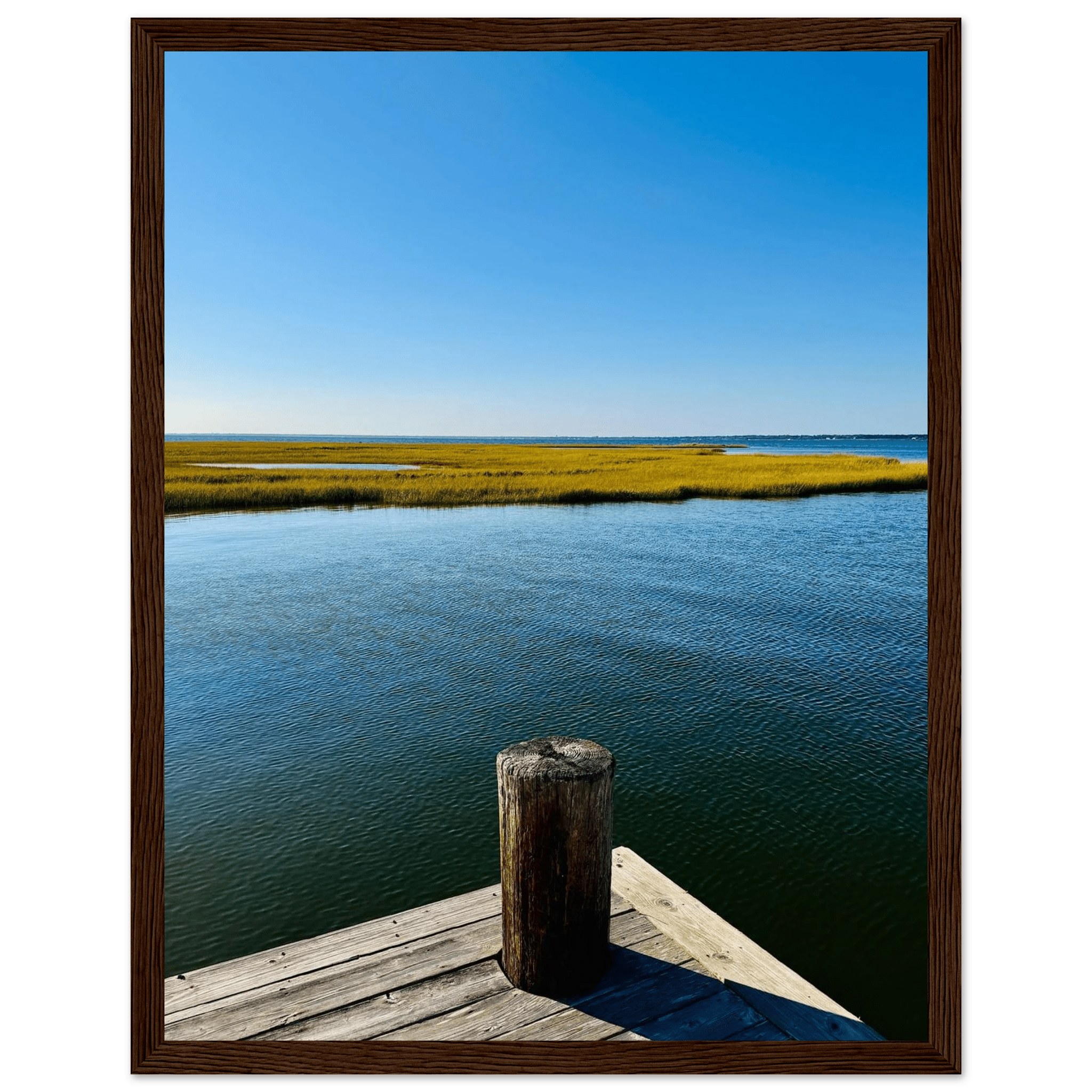 Framed Poster – Long Island Sound Dreamy Pier – Endless Summer Mood Wall Art: Travel Collection – Studio Edition - CaliCuration