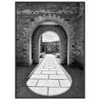 Black and white Cotswolds Estate aluminum framed poster featuring summer light and shadows, from the Studio Edition travel collection.