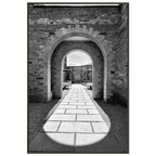 Black and white Cotswolds Estate aluminum framed poster featuring summer light and shadows, from the Studio Edition travel art collection.