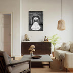 Black and white Cotswolds Estate aluminum framed poster featuring summer light and shadows, part of the travel collection print.