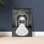 Black and white aluminum-framed poster of Cotswolds estate with summer light and shadows, part of the Studio Edition travel collection.