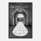 Black and white Cotswolds Estate aluminum framed poster featuring summer light and shadows, 15x20 cm print for travel art collection.