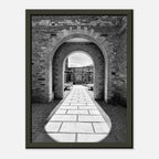 Aluminum framed Cotswolds Estate poster featuring summer light and shadows in black and white, part of the travel collection print.