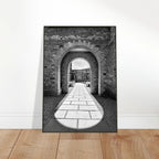 Black and white aluminum framed poster of Cotswolds Estate with summer light and shadows, part of the Travel Collection Studio Edition.