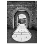 Black and white aluminum framed poster of Cotswolds estate with summer light and shadows, part of the Studio Edition travel collection.