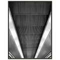 Black and white abstract framed poster of London Tube escalator, wall art print, 15x20 cm, part of the travel collection.