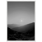 Black and white mounted framed poster of California Central Coast sunset, part of the Studio Edition travel collection.