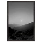 Black and white mounted framed poster of California Central Coast sunset from the Studio Edition travel collection, 15x20 cm print.