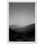 Black and white framed poster of California Central Coast sunset, mounted print from My Store's travel collection, 15x20 cm.