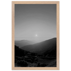Black and white mounted framed poster of California Central Coast sunset, part of the Studio Edition travel collection.