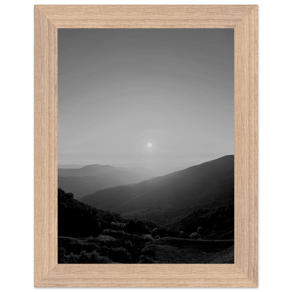 Black and white mounted framed poster of California Central Coast sunset, part of the Studio Edition travel collection.