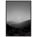 Black and white mounted framed poster of California Central Coast sunset from the Black & White Travel Collection, Studio Edition.