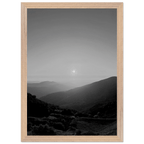 Black and white mounted framed poster of California Central Coast sunset, part of the Studio Edition travel collection.