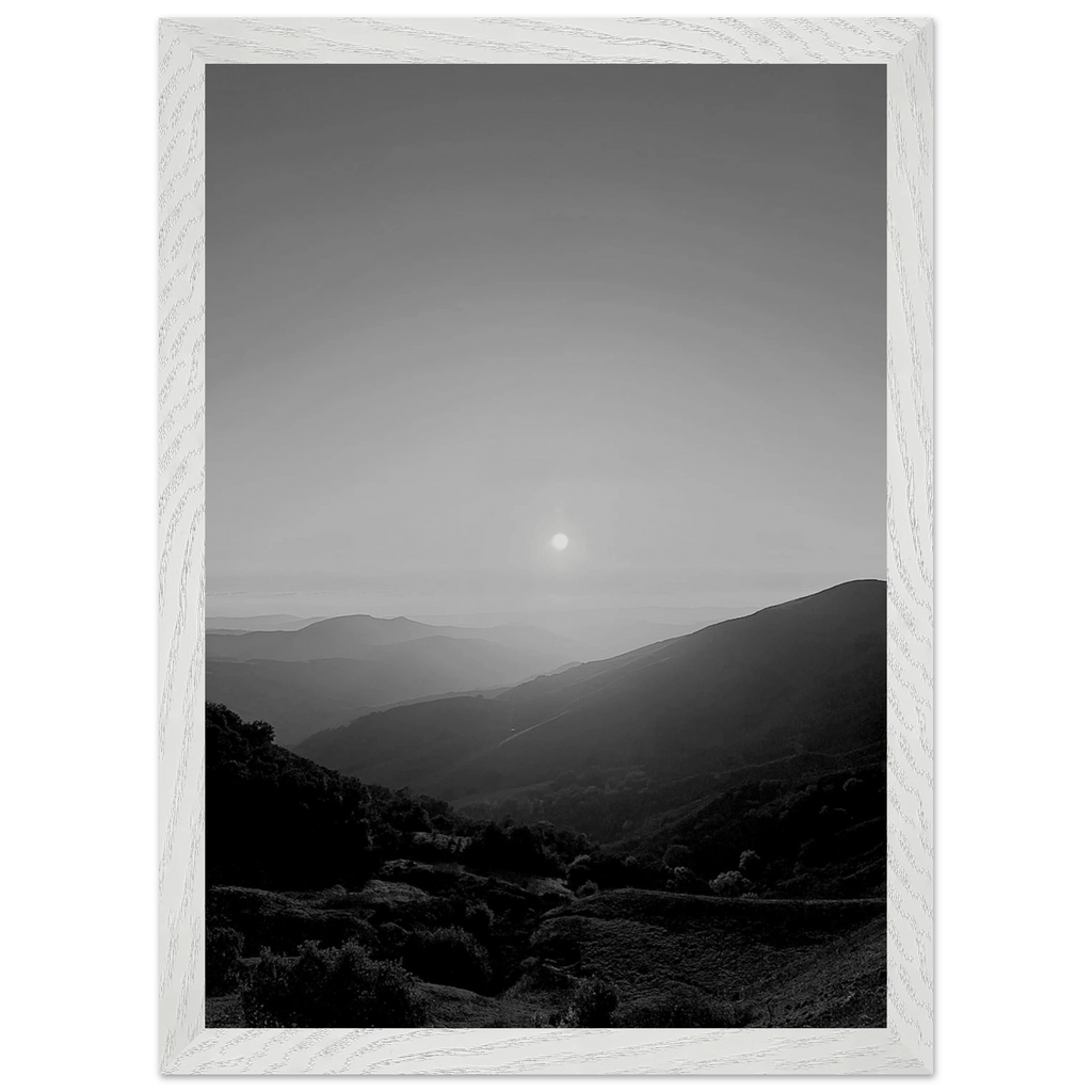 Black and white mounted framed poster of California Central Coast sunset from the My Store travel collection, 15x20 cm print.