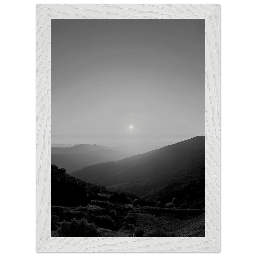 Black and white mounted framed poster of California Central Coast sunset from the My Store travel collection, studio edition.