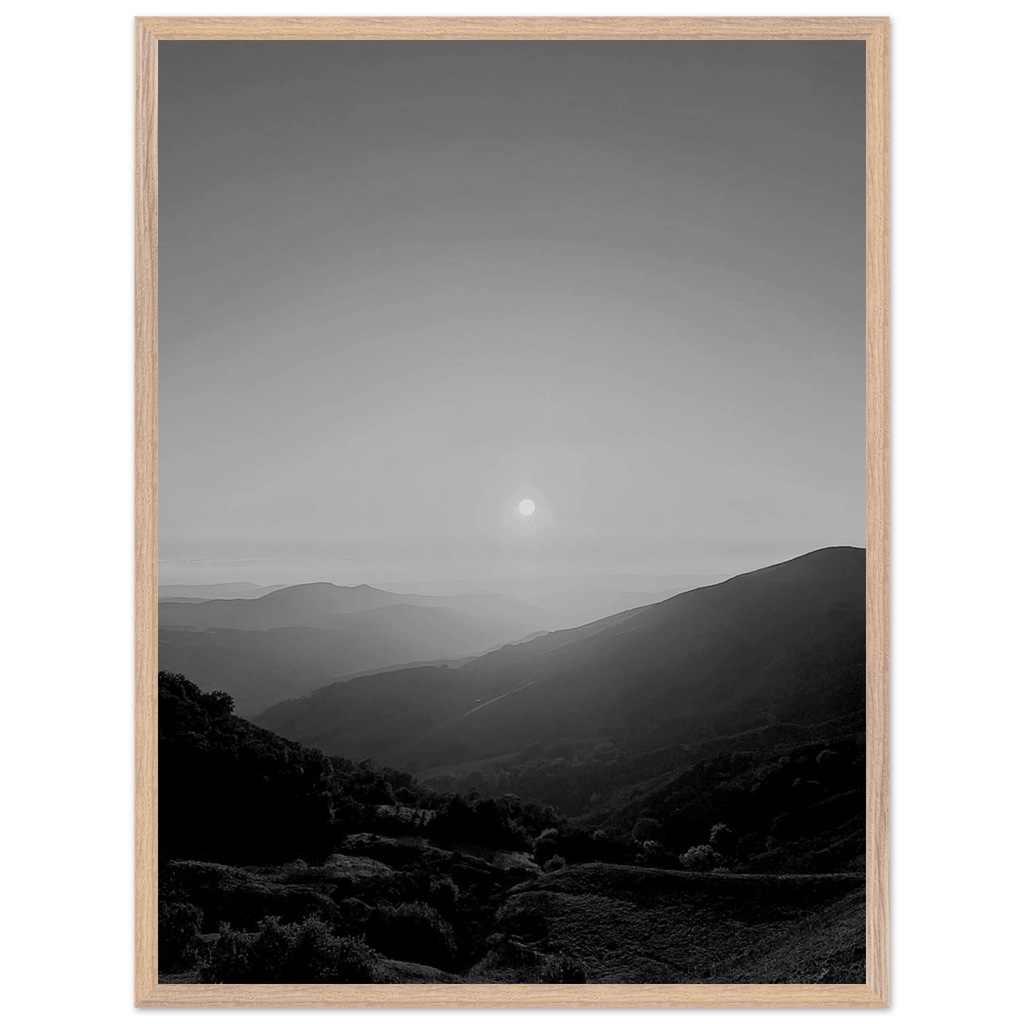 Black and white framed poster of California Central Coast sunset from the My Store travel collection, mounted on print material.