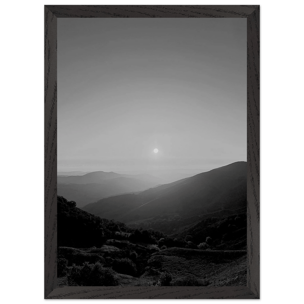 Black and white mounted framed poster of California Central Coast sunset, part of the Studio Edition travel collection.