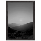 Black and white mounted framed poster of California Central Coast sunset, part of the Studio Edition travel collection.