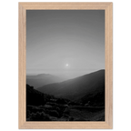 Black and white mounted framed poster of California Central Coast sunset from the Black & White Travel Collection, display-ready print.