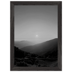 Black and white framed poster of California Central Coast sunset, mounted print from the Studio Edition travel collection.