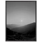 Black and white framed poster of California Central Coast sunset, mounted print from the Studio Edition travel collection.