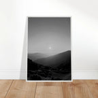Black and white mounted framed poster of California Central Coast sunset, part of the Studio Edition travel collection.