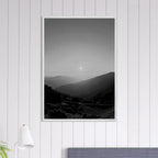 Black and white framed poster of California Central Coast sunset, mounted print from the Studio Edition travel collection.
