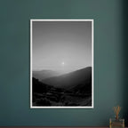 Black and white mounted framed poster of California Central Coast sunset, part of the Studio Edition travel collection.