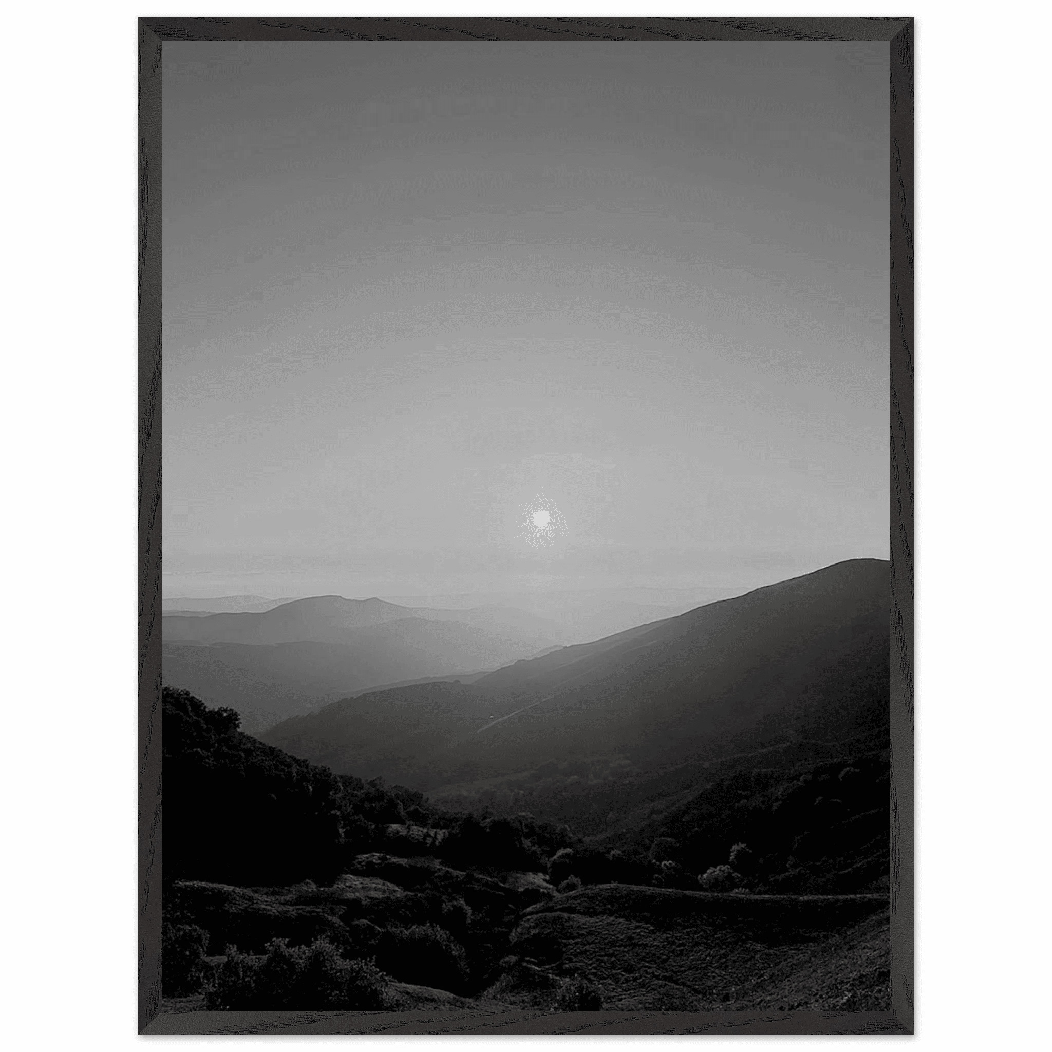 Black and white mounted framed poster of California Central Coast sunset, part of My Store's travel collection, Studio Edition Spring 26.