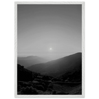 Black and white mounted framed poster of California Central Coast sunset, part of the Studio Edition travel collection, 15x20 cm print.