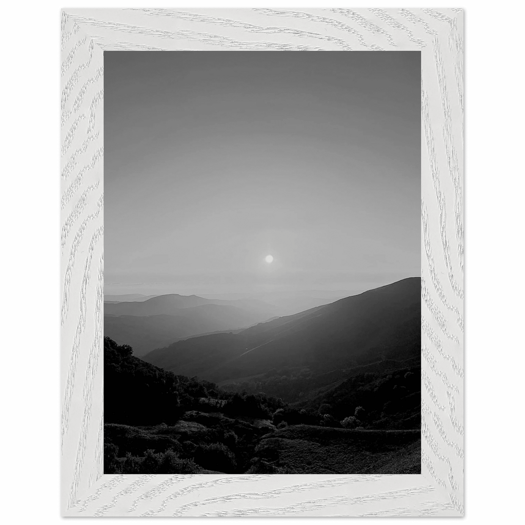 Black and white framed poster of California Central Coast sunset from the My Store travel collection, spring 26 studio edition.